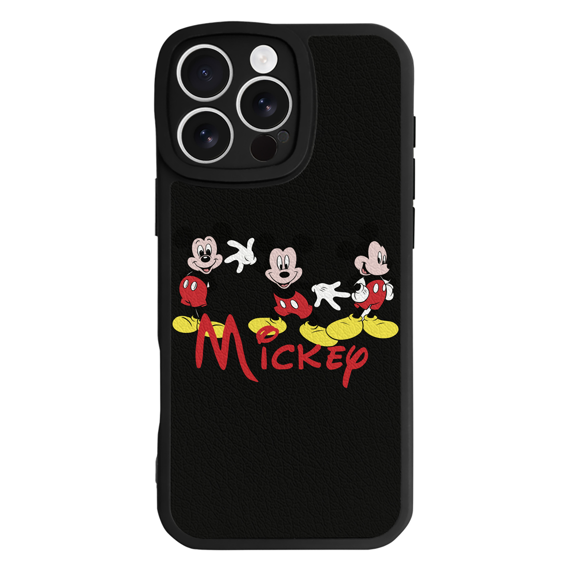 （画像用） ミッキーマウス Mickey Mouse 【iPhone 16シリーズ対応】シリコンスマホケース（レザー調） 材質：シリコン